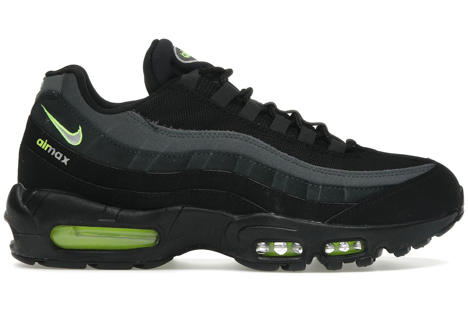 Nike Air Max 95 Retro Logo Black Grey Volt Cv1635 002 Nike Air Max 95 Retro Logo Black Grey Volt Cv1635 002