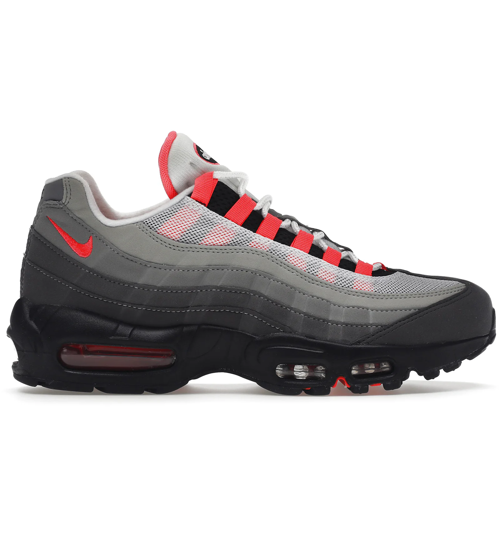 Nike air max 95 trainers white solar red granite Clearance