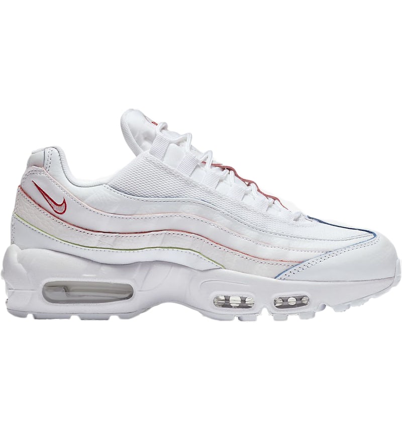 Nike Air Max 95 Triple White Rainbow Borders Women s AQ4138 100 US