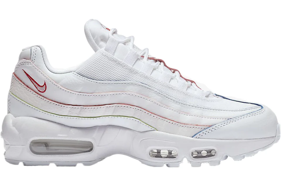 Nike Air Max 95 Triple White (Rainbow Borders) (Women's)