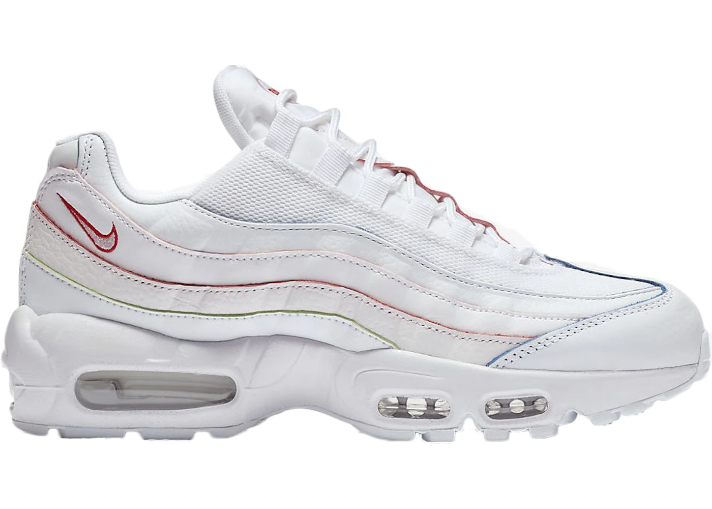 Nike Air Max 95 Triple White Rainbow Borders Women s AQ4138 100 US