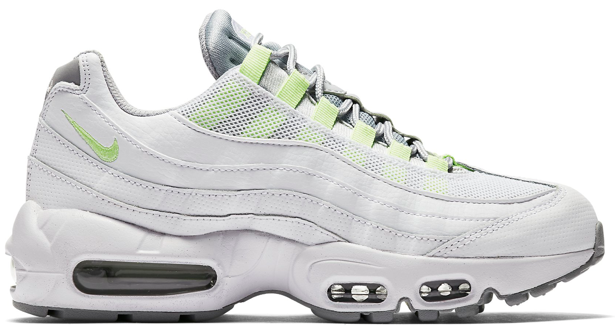 lime green and white air max 95