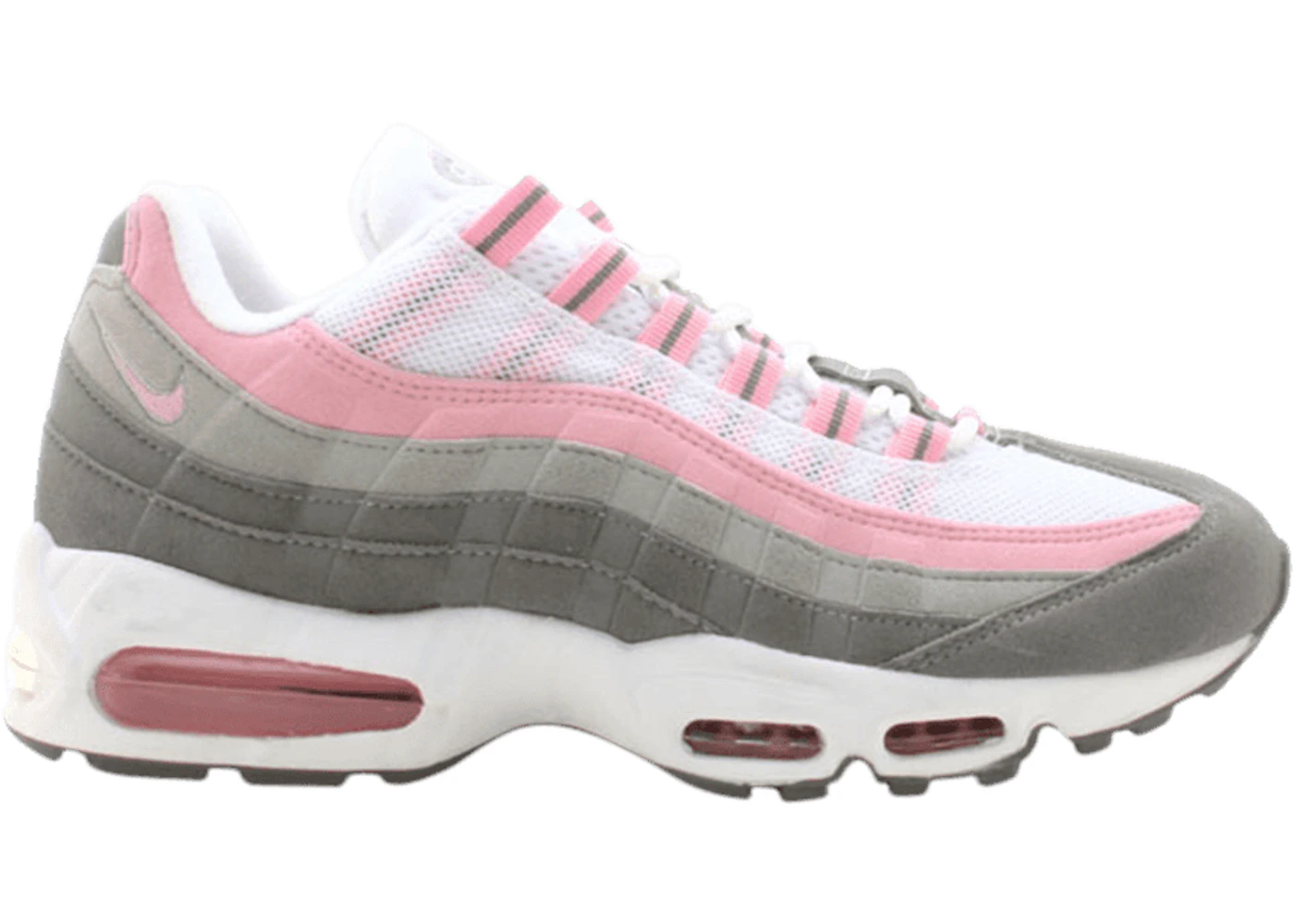 Nike Air Max 95 グレー/ホワイト/ピンク Nike Air Max 95 White Real Pink Grey (Women's) - 698014-161 - US