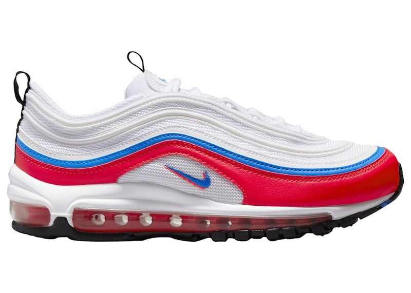 Air max 97 white best sale and red and blue