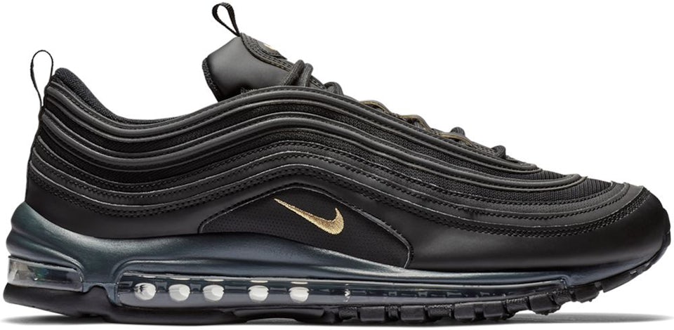 Nike Air Max 97 Leather Black Gold Men's - - US
