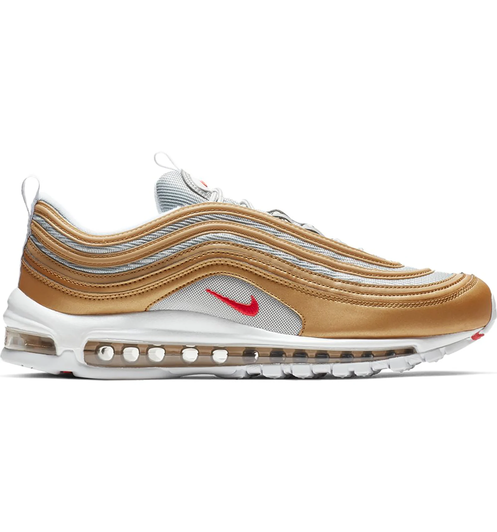 Nike air max 97 trainers sequoia university red metallic on sale