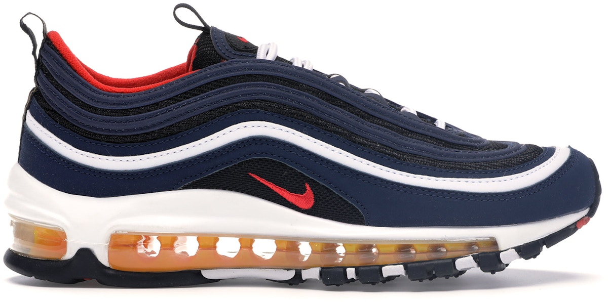 Nike Air Max 97 Midnight Navy Habanero Red (GS) - 921522-402