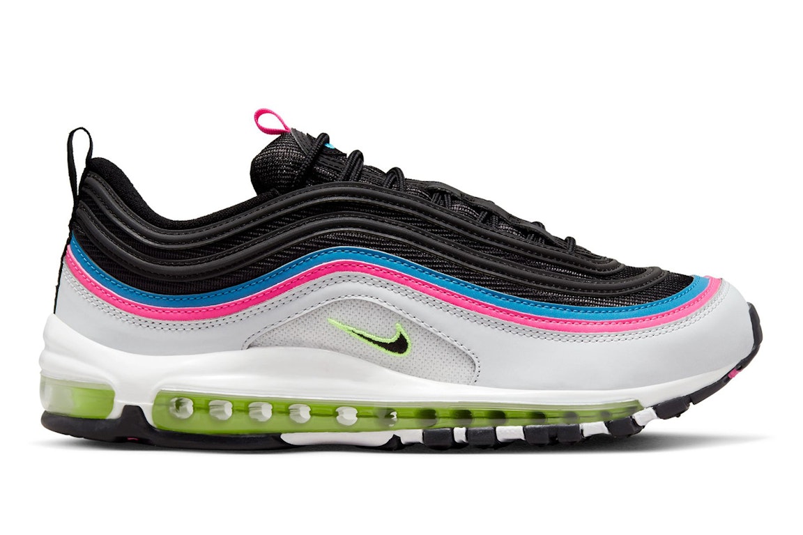 Pre-owned Nike Air Max 97 Neon Black White In Platinum/photo Blue-pink-volt