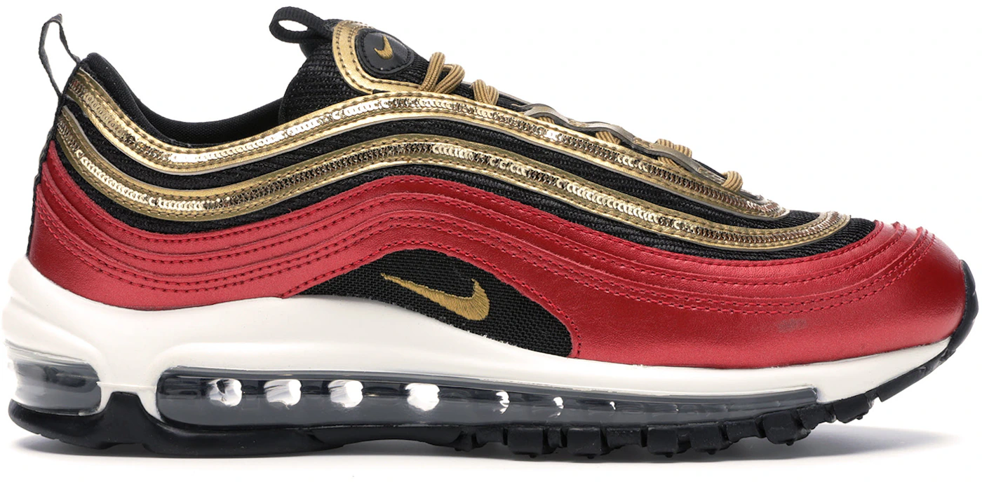 Nike Air Max 97 Red Gold Sequin (Women's) - CT1148-600 - US