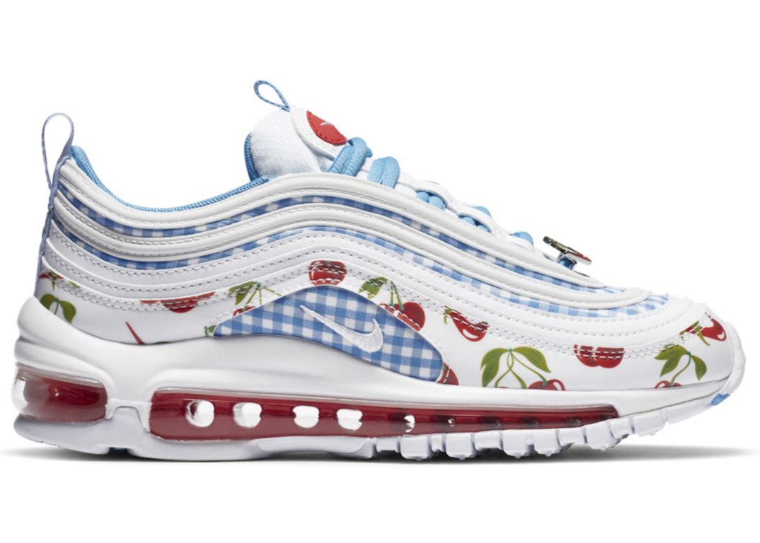 Pre-owned Nike Air Max 97 Se Picnic Cherry (gs) In White/track Red/university Blue