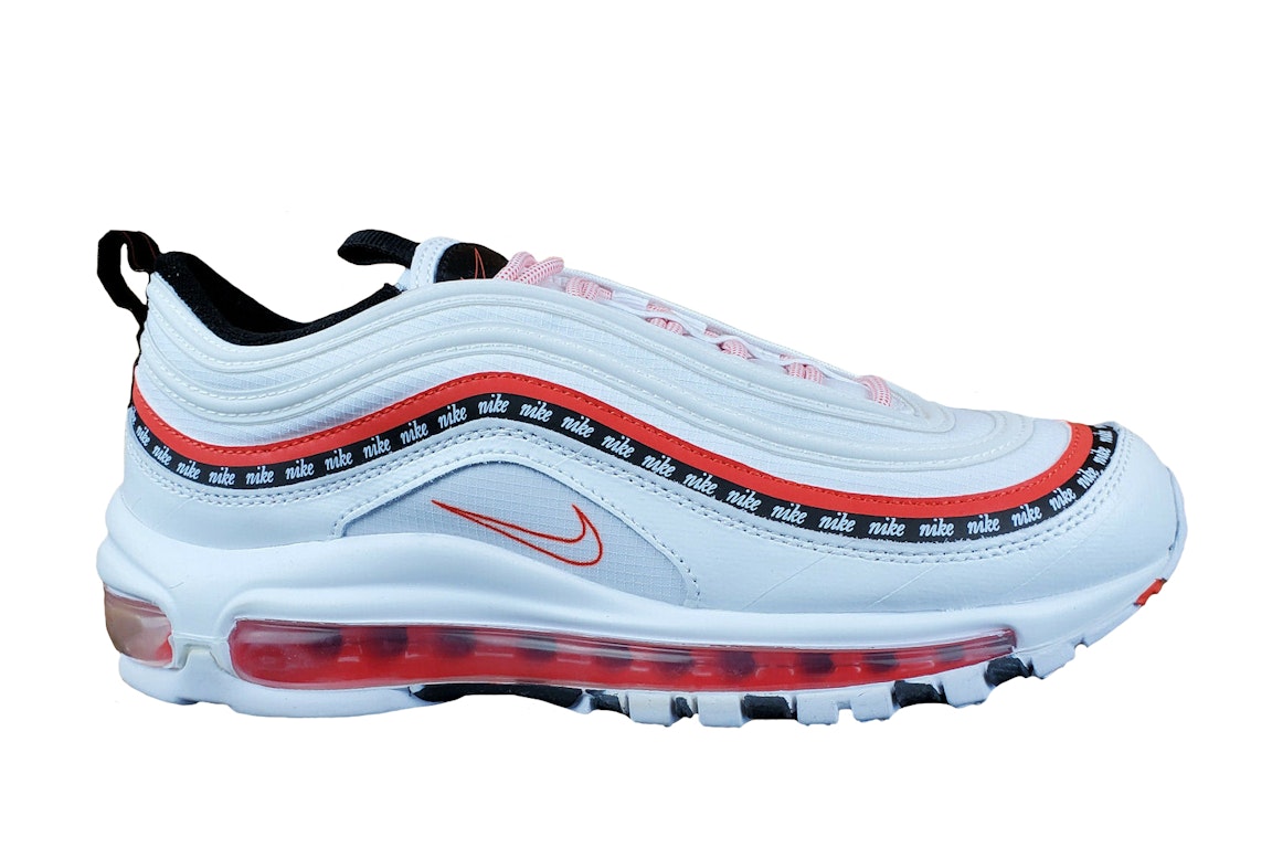 Pre-owned Nike Air Max 97 Script Swoosh Pack (gs) In White/habanero Red-white-black