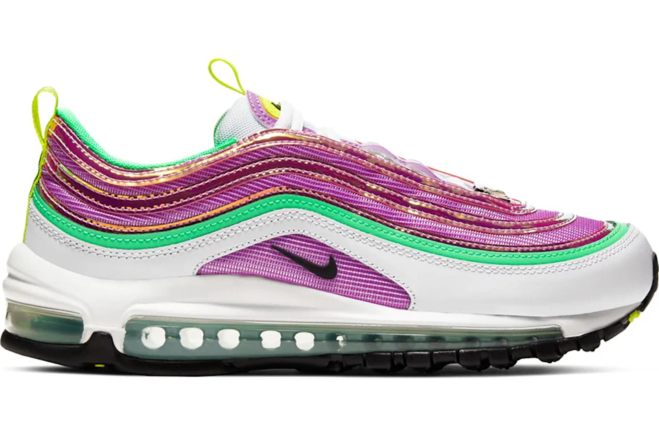 Nike Air Max 97 White Electro Green Fuchsia Glow Women s