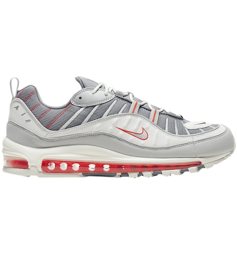 Nike Air Max 98 Grey Sail Habanero Red Men's CJ0592-001 US