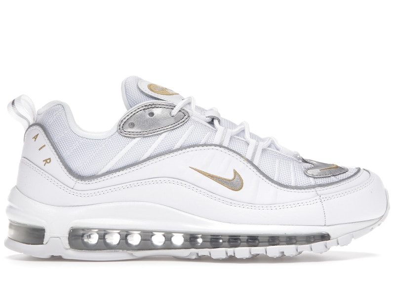 Nike Air Max 98 White Silver Gold (Women's) - CT2547-100 - US