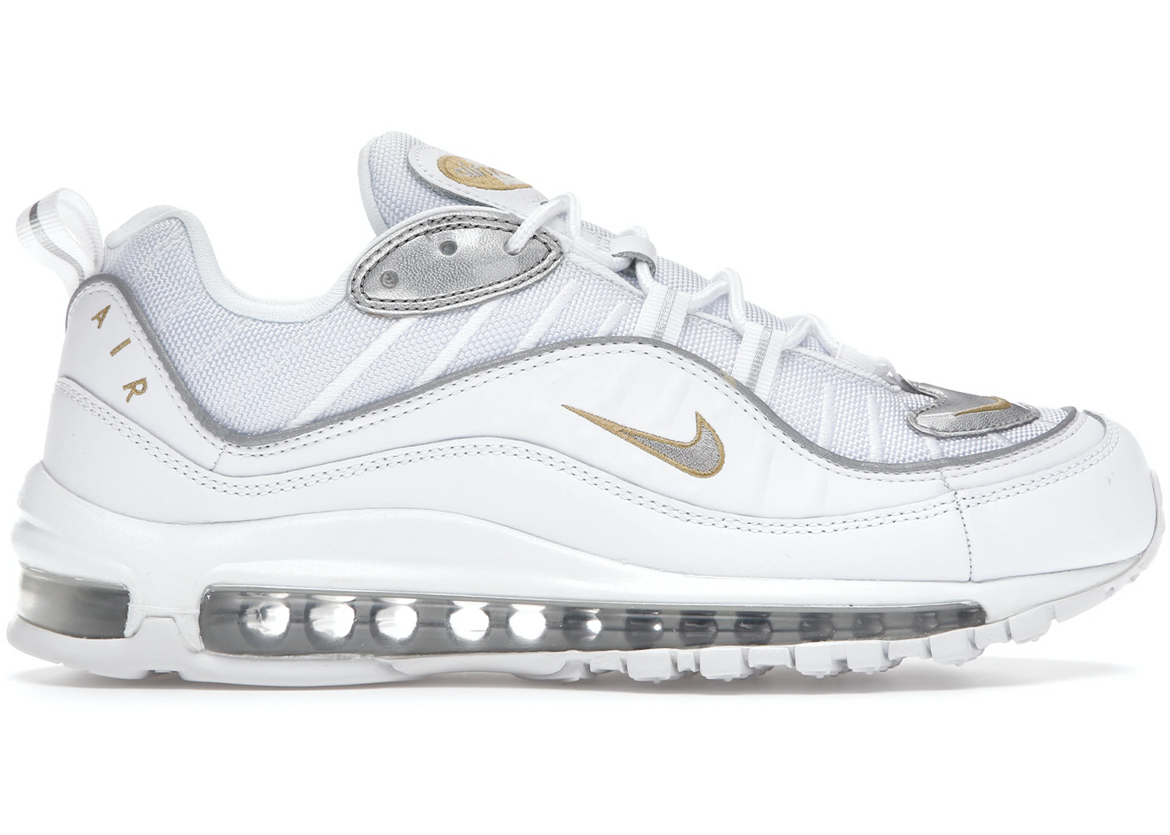 Search engine marketing Vinegar Tradition Nike Air Max 98 White Silver Gold (W) - CT2547-100 - US