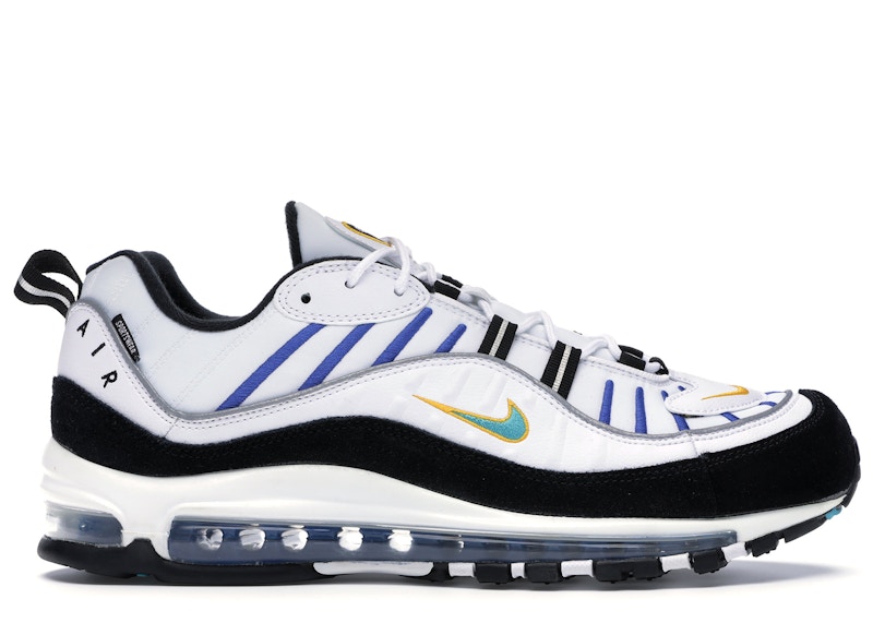 nike air max 98 white teal nebula university gold