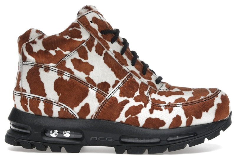 Men's Nike Air Max Goadome Cow Print Pony Hair Sneakers in Sail/Cacao Wow