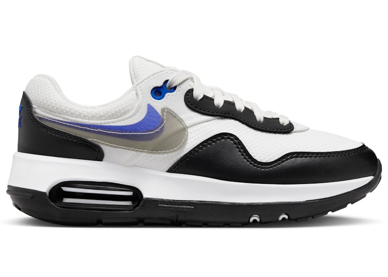 Pre-owned Nike Air Max Motif Next Nature Black Tpu Swoosh Sneakers In Summit White/hyper Royal