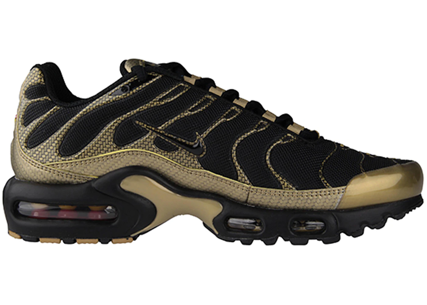 Air max plus hot sale black and gold