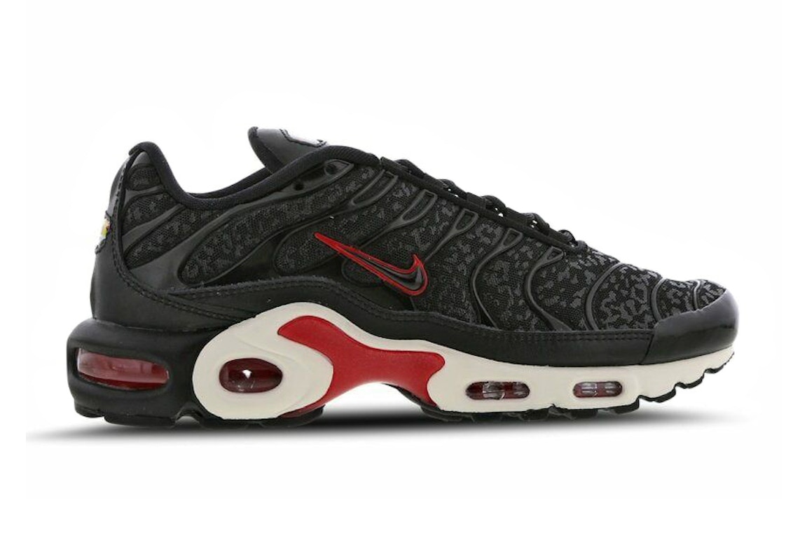 Pre-owned Nike Air Max Plus Premium Black Red Leopard (women's) In Black/black-university Red