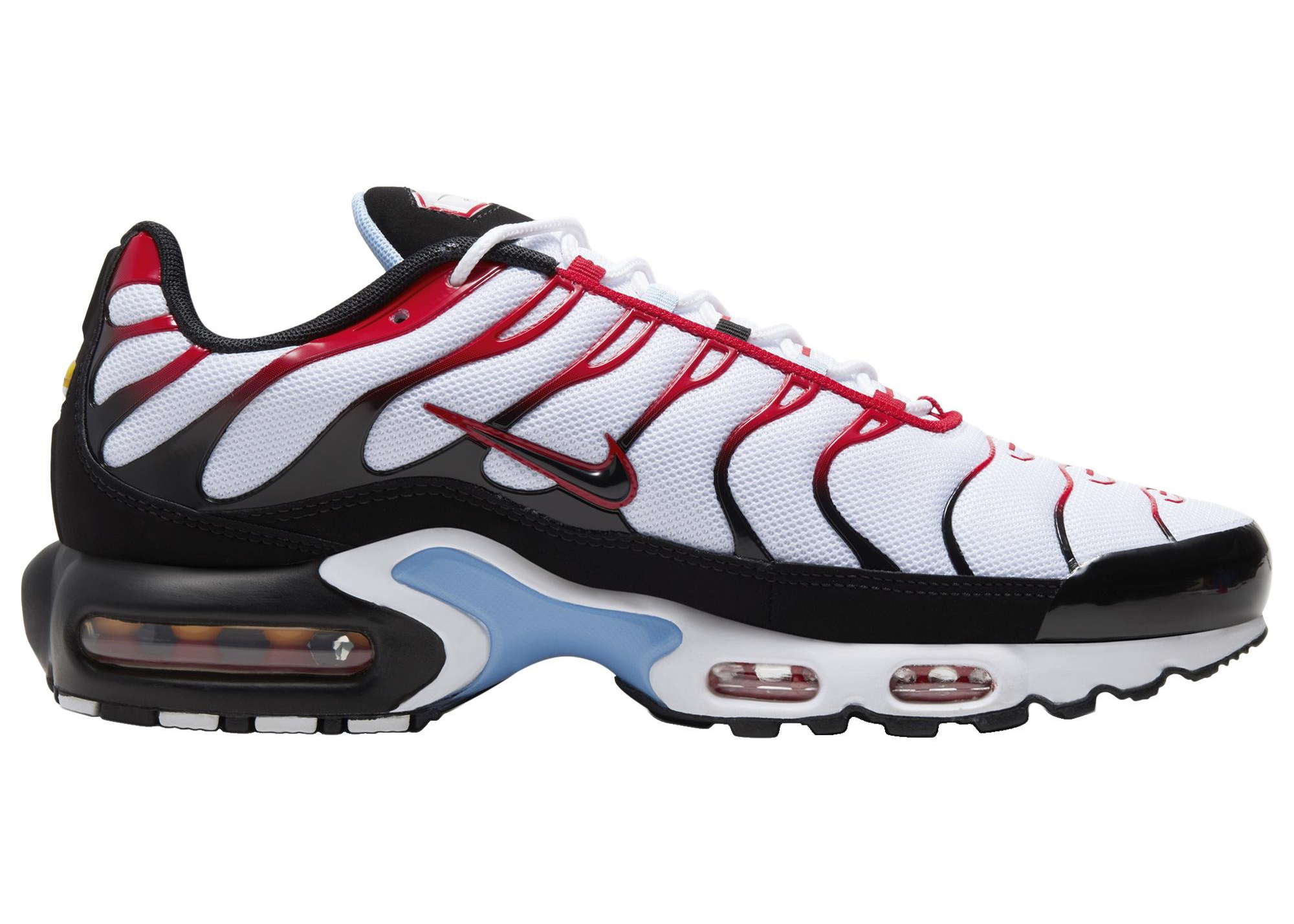 red black and white nike air max plus