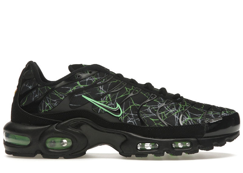 Pre-owned Nike Men's Air Max Plus Shattered Glass Sneakers In Black/green