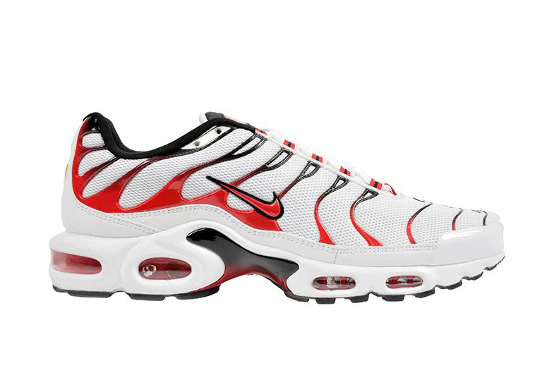 red white and black air max plus