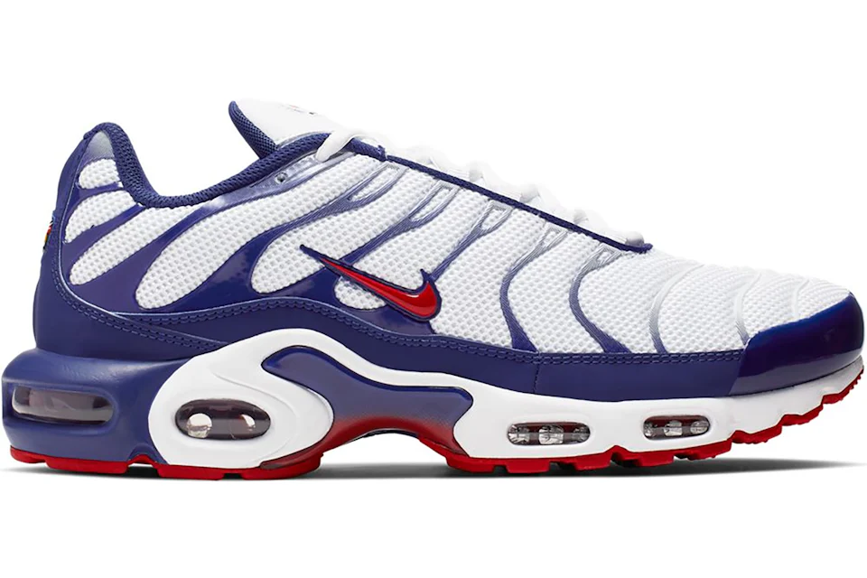 Nike red white 2025 and blue trainers