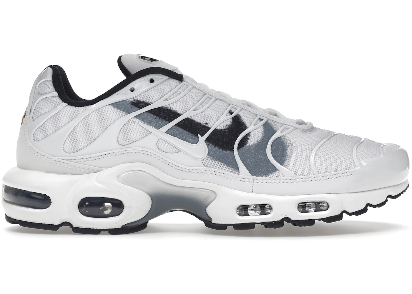 Nike air max plus spray black and white Clearance