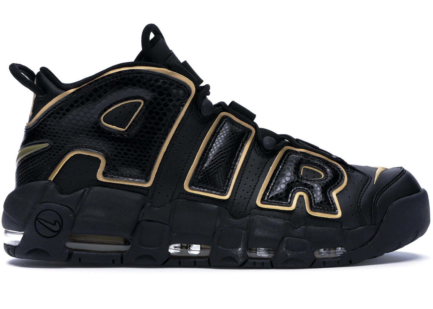 Nike air more uptempo france black gold Clearance