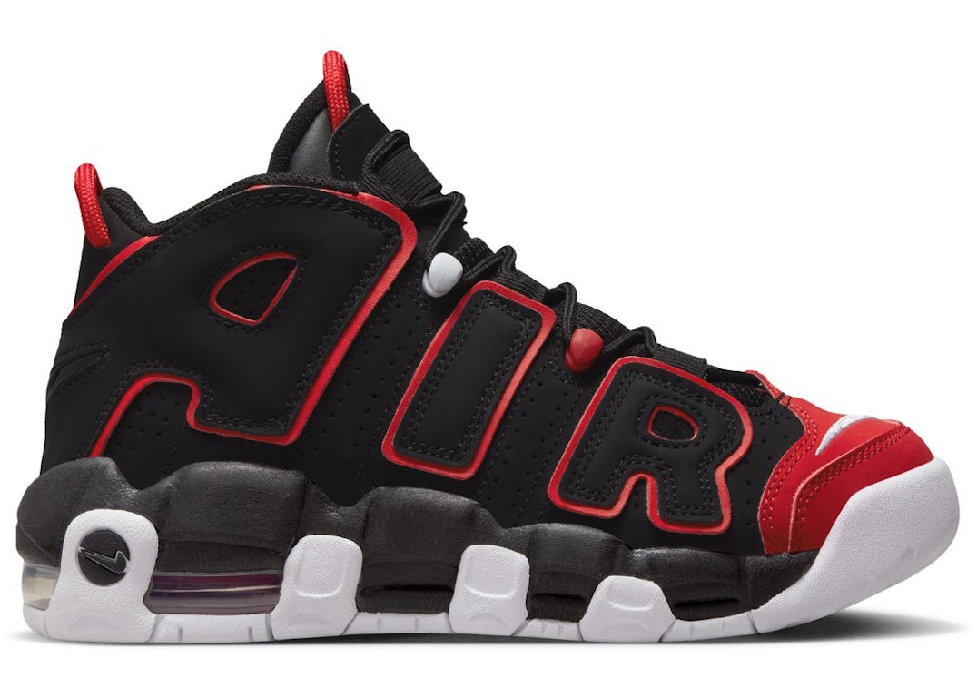 Pre-owned Nike Air More Uptempo 96 Red Toe (gs) In Black/university Red/white