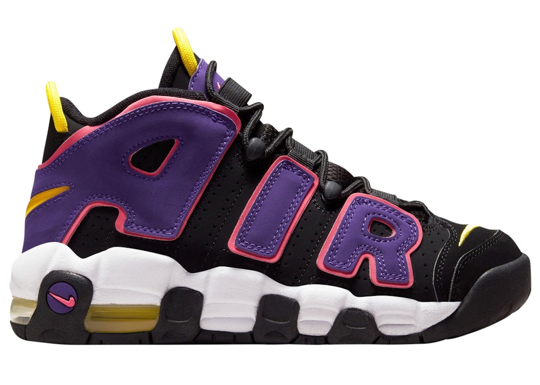 Pre-owned Nike Air More Uptempo Black Court Purple (gs) In Black/court Purple/hyper Pink