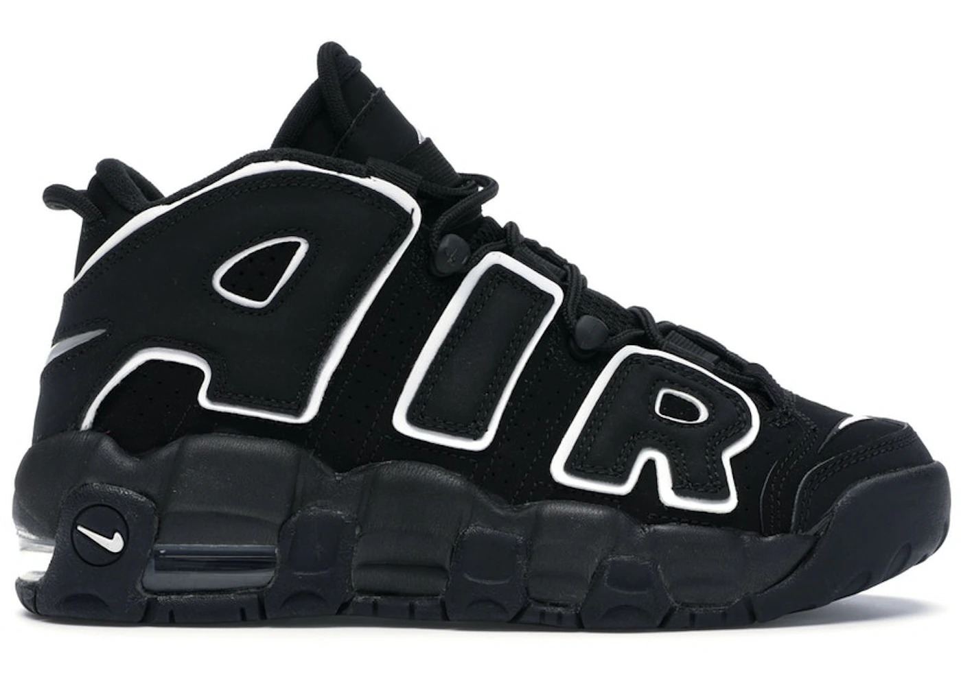 Nike Air More Uptempo Negro Blanco (para escolares) - 415082-002 - US Nike Air More Uptempo Negro Blanco (para escolares) - 415082-002 - US
