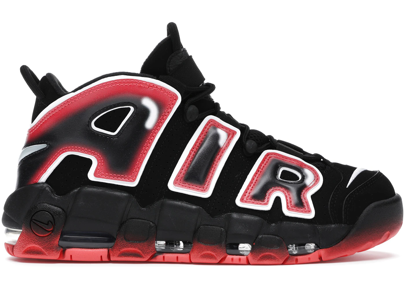Nike uptempo red black white Clearance
