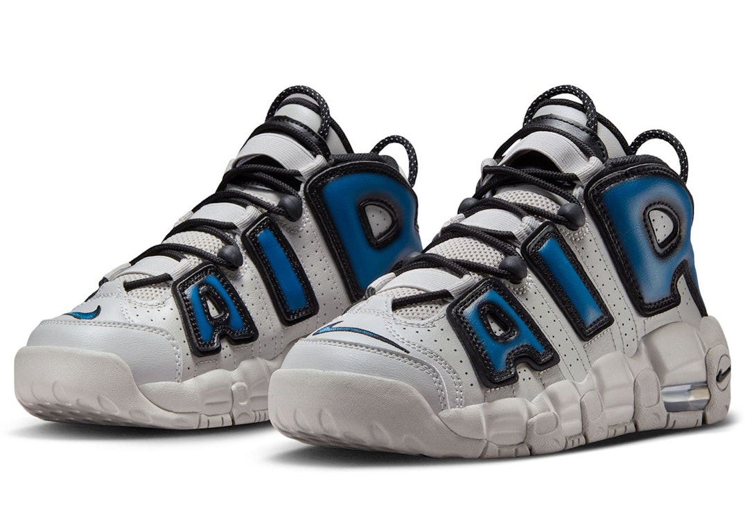 Pre-owned Nike Air More Uptempo Industrial Blue (gs) In Pure Platinum/burnished Teal-industrial Blue