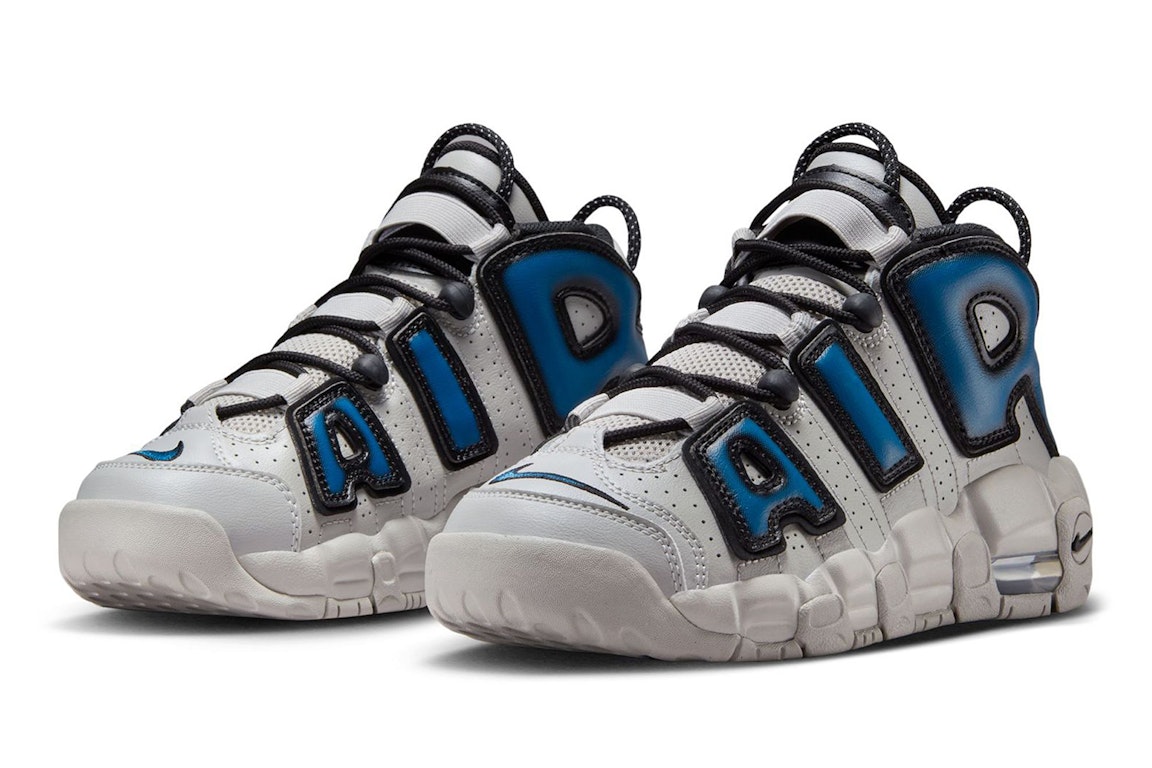 Pre-owned Nike Air More Uptempo Industrial Blue (gs) In Pure Platinum/burnished Teal-industrial Blue