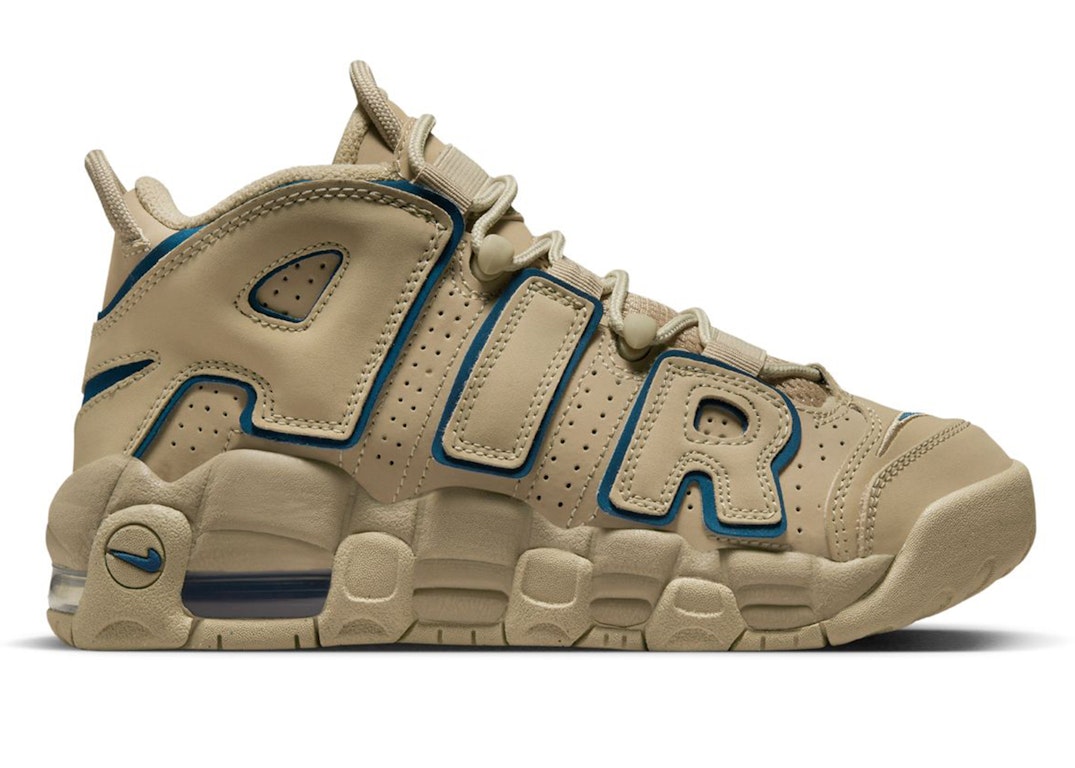 Pre-owned Nike Air More Uptempo Limestone Valerian Blue (gs) In Limestone/limestonevalerian Blue
