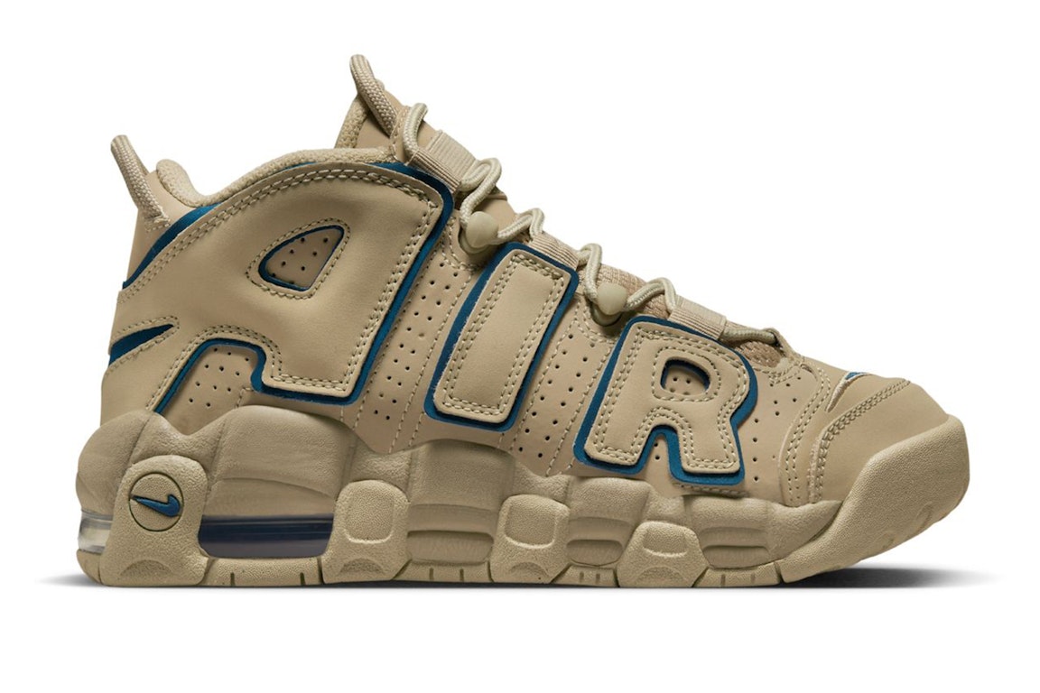 Pre-owned Nike Air More Uptempo Limestone Valerian Blue (gs) In Limestone/limestonevalerian Blue