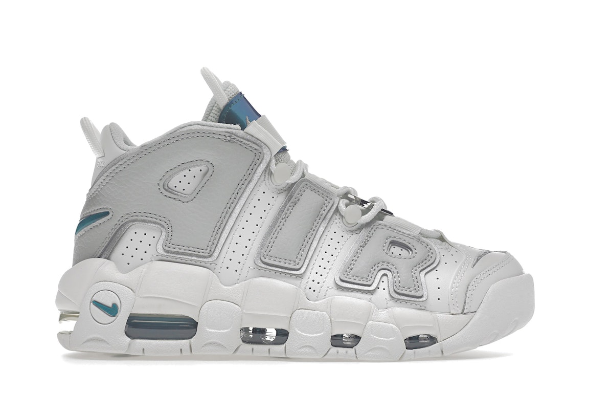 Pre-owned Nike Air More Uptempo Metallic Teal (women's) In White/grey/metallic Teal