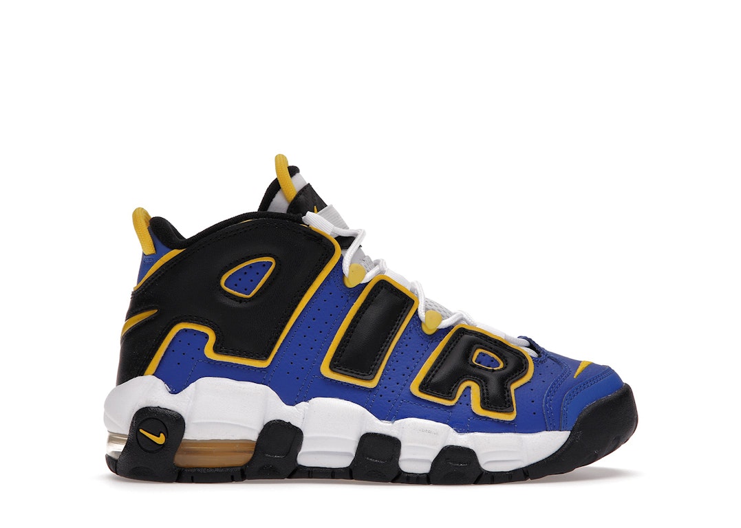Pre-owned Nike Air More Uptempo Peace, Love & Basketball (gs) In Game Royal/speed Yellow-black