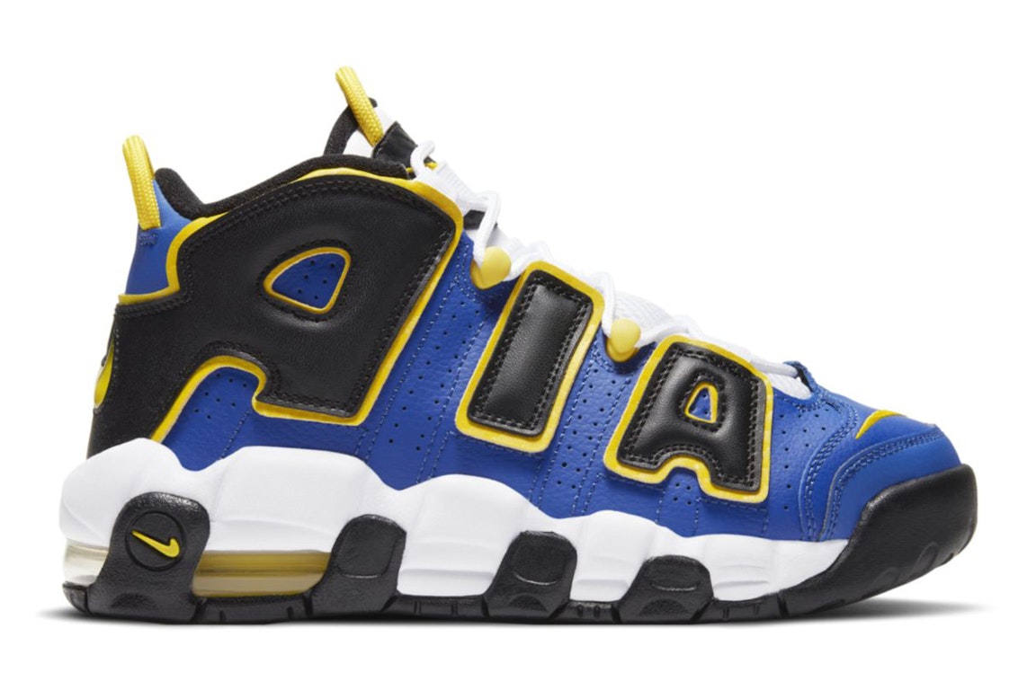 Pre-owned Nike Air More Uptempo Peace Love And Basketball (gs) In Game Royal/speed Yellow/black