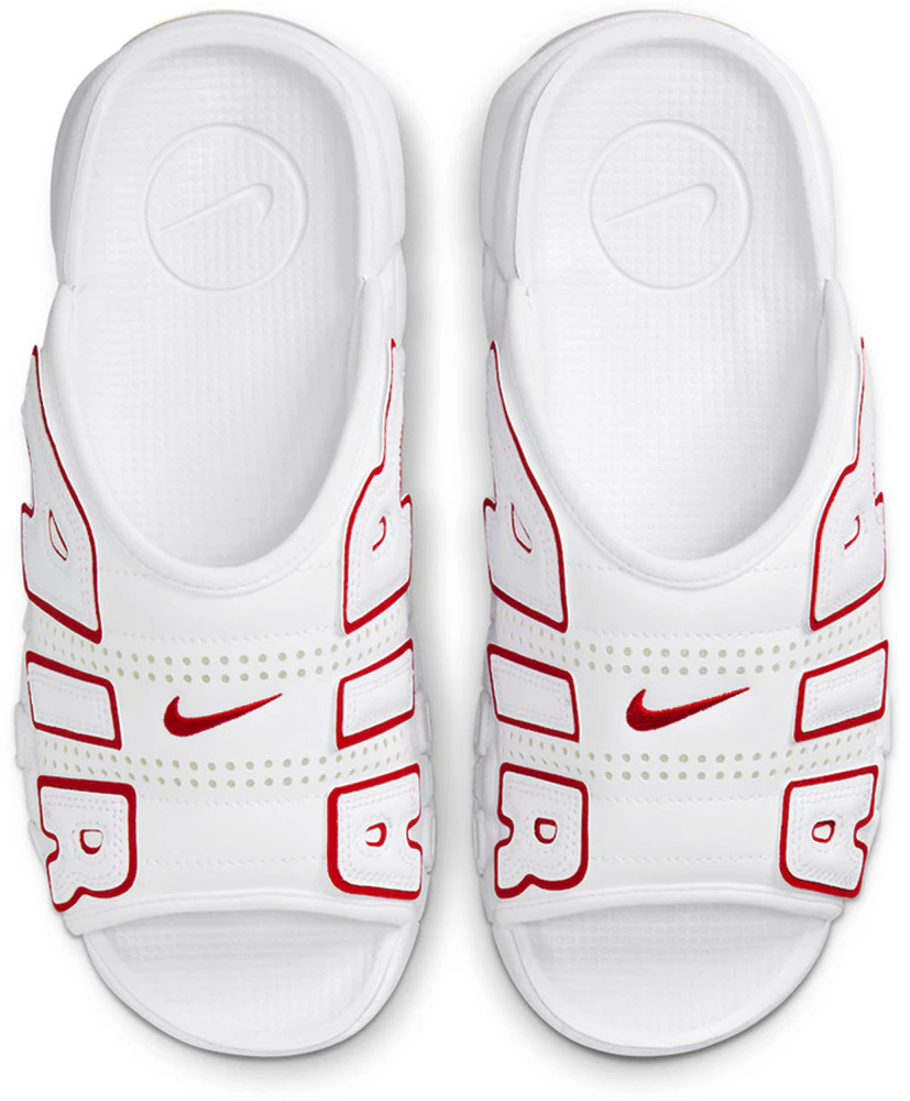Nike Air More Uptempo Slide White University Red Men's - FD9883-100 ...