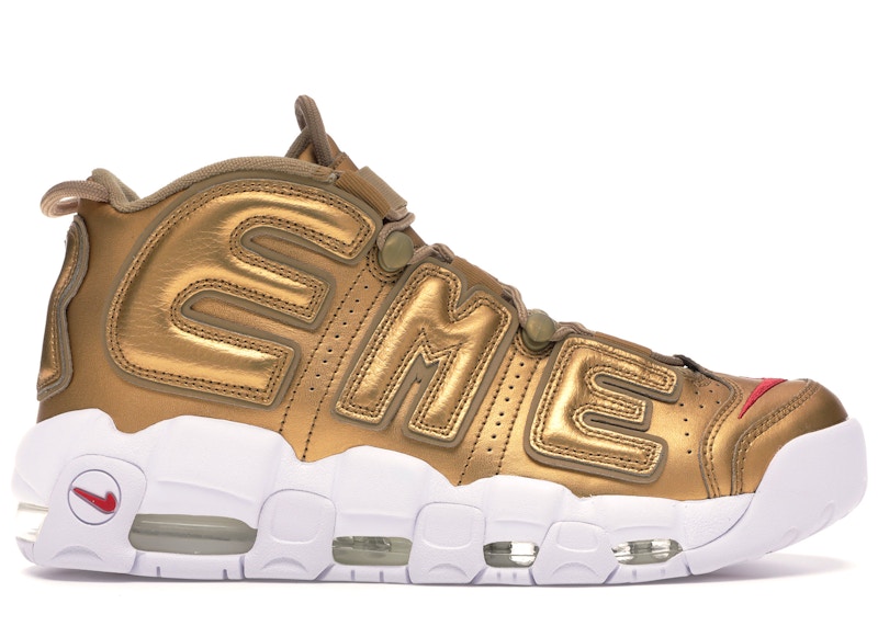 nike air more uptempo x supreme red basketball shoes