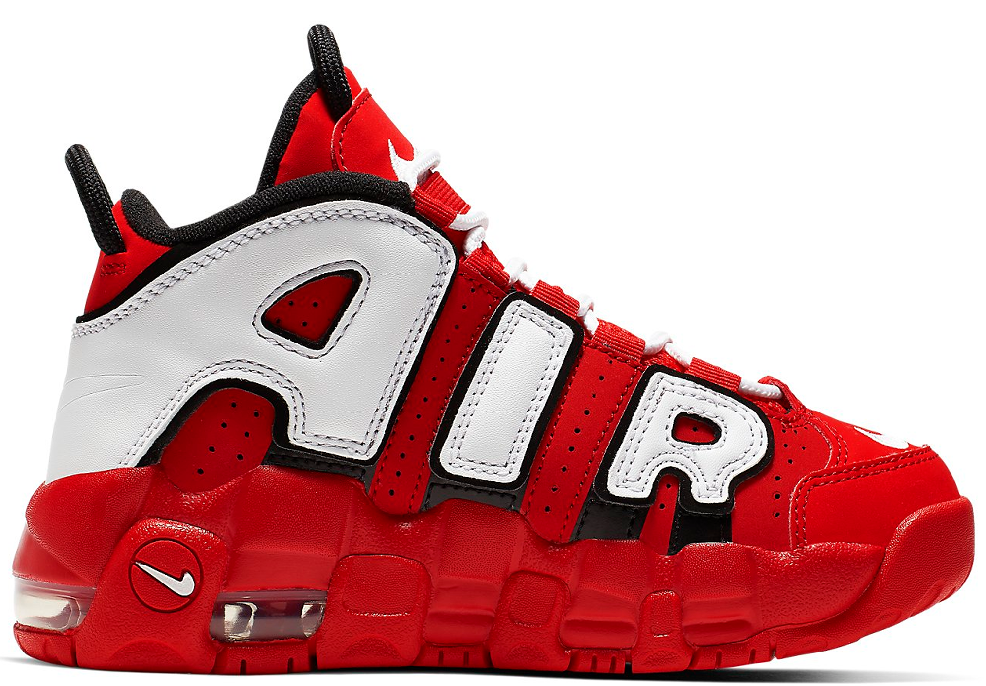 nike air more uptempo black and red