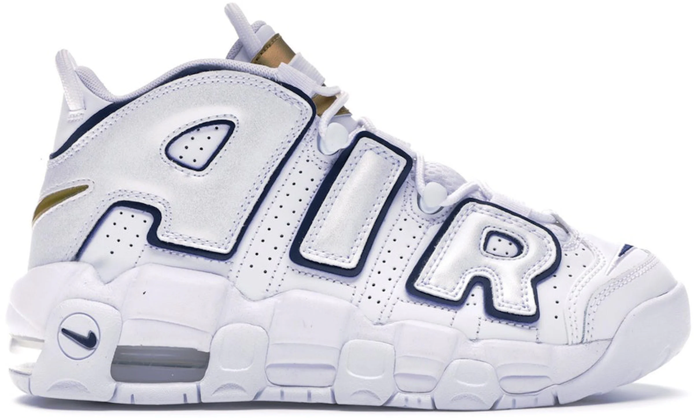 Nike Air More Uptempo White Midnight Navy (GS)