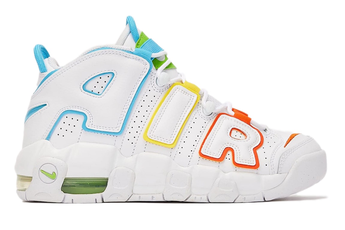 Pre-owned Nike Air More Uptempo White Multi-color (gs) In White/opti Yellow/safety Orange