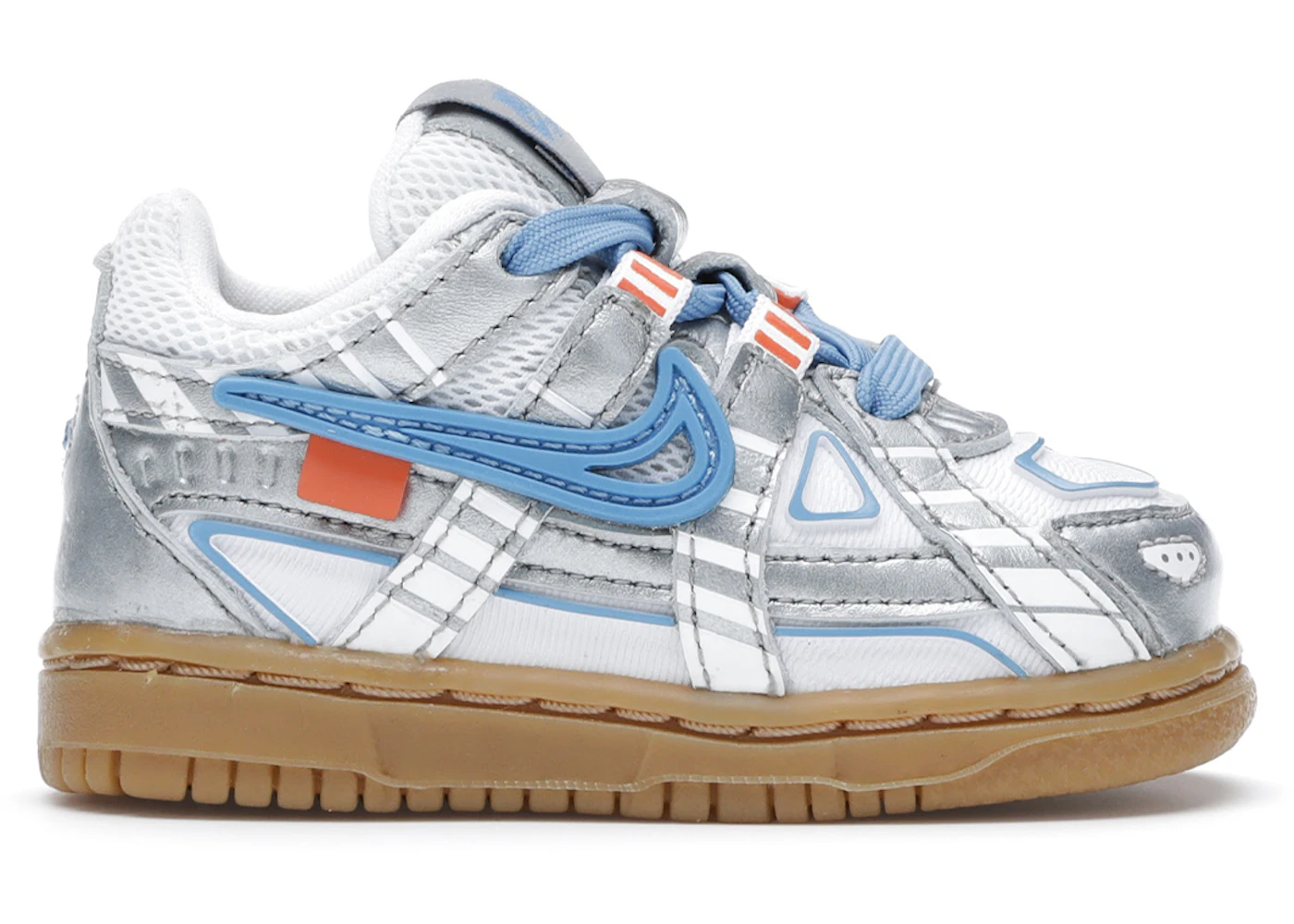 Rubber dunk x off white university blue Clearance