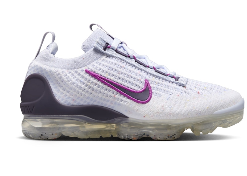 Pre-owned Nike Air Vapormax 2021 Fk Dark Raisin Sneakers In White/football Grey/hot Fuchsia In Multi