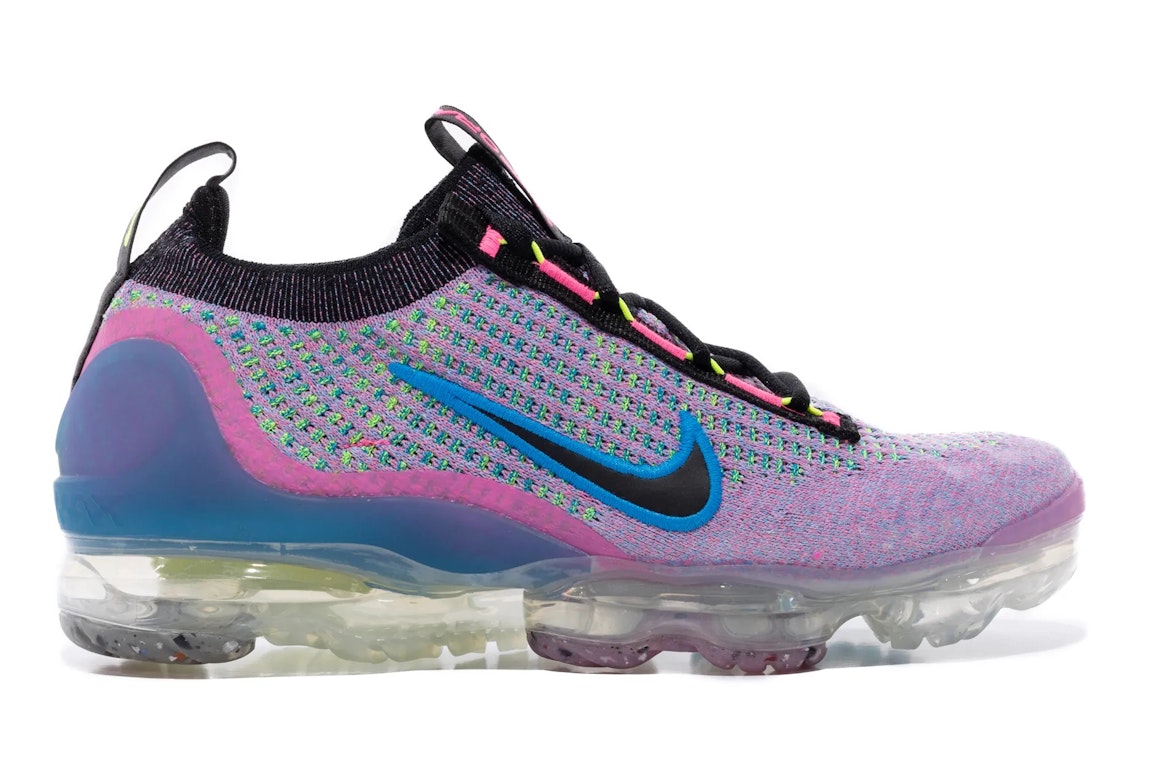 Pre-owned Nike Air Vapormax 2021 Flyknit Next Nature Pink Blast (women's) In Pink Blast/photo Blue/volt