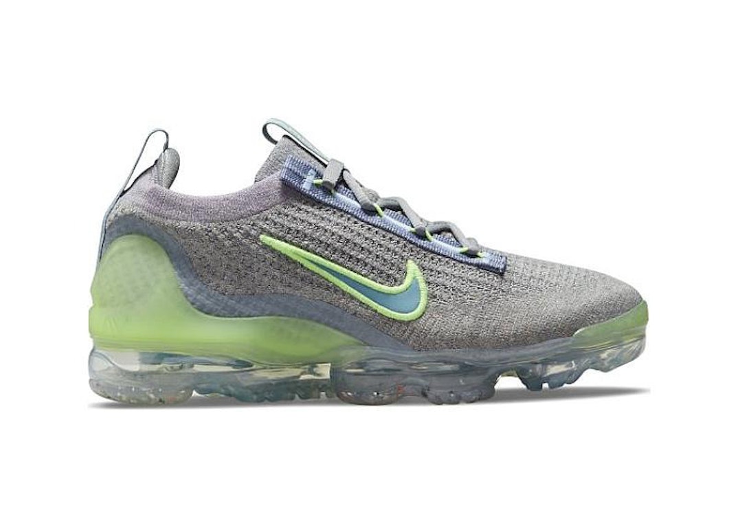 Pre-owned Nike Air Vapormax 2021 Particle Grey Liquid Lime (gs) In Particle Grey/light Armoury Blue/light Liquid Lime